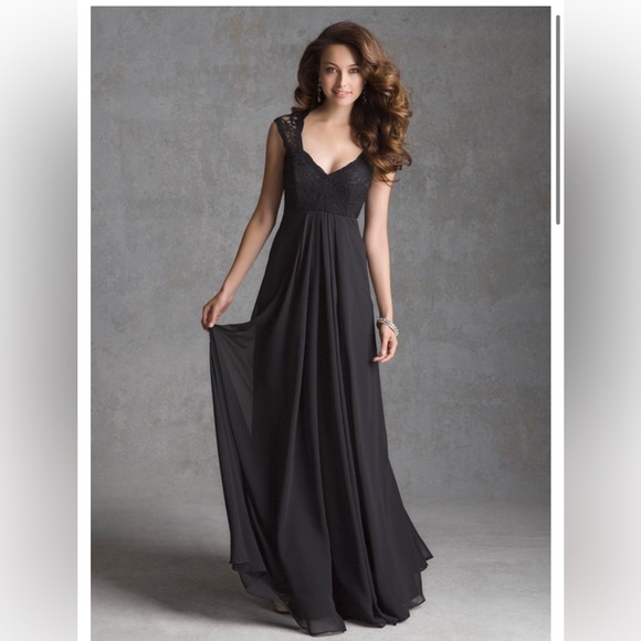 Mori Lee Lace Blush Pink Chiffon Bridesmaid/formal Dress - Picture 3 of 8